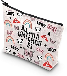 Alpha Omicron Pi Makeup Bag AOLL Zipper Pouch AOII 1897 Tote Sorority Gift Sorority Fraternity Gift (A OMICRON PI)