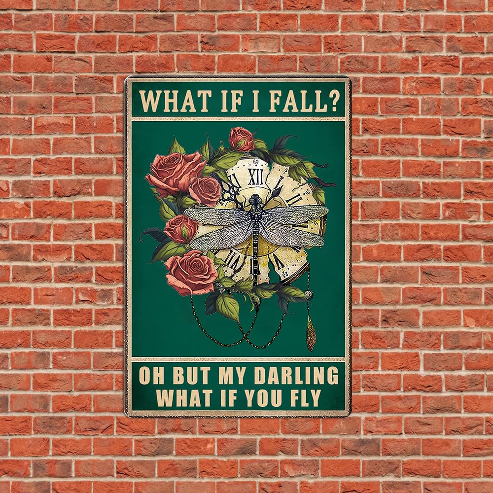 Vintage Libelle Blechschild – Wanddekoration 30,5 X 40,6 Cm – Lustiger Spruch Für Küche, Garten & Bar