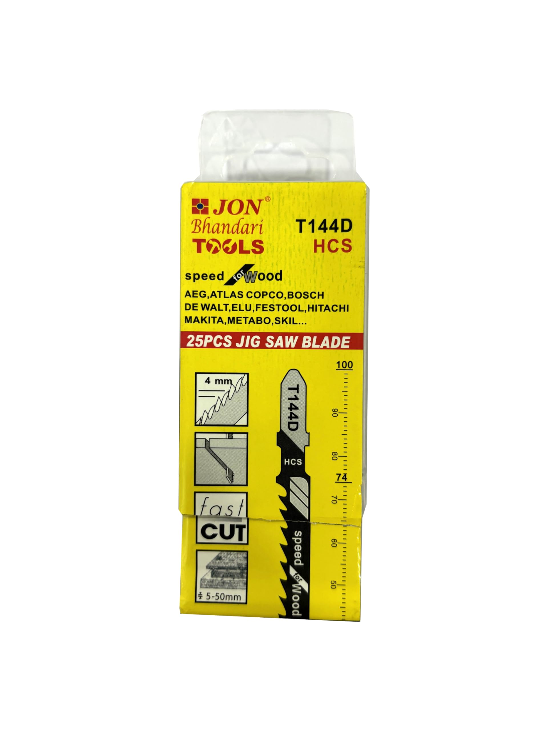 Jon Bhandari Tools 25pc Jigsaw Blades (T244D) – T-Shank High Carbon Steel Blades for Heavy Duty Precision Curve and Design Cutting in Wood, PVC & Plastic – Professional, Industrial & DIY Use 2