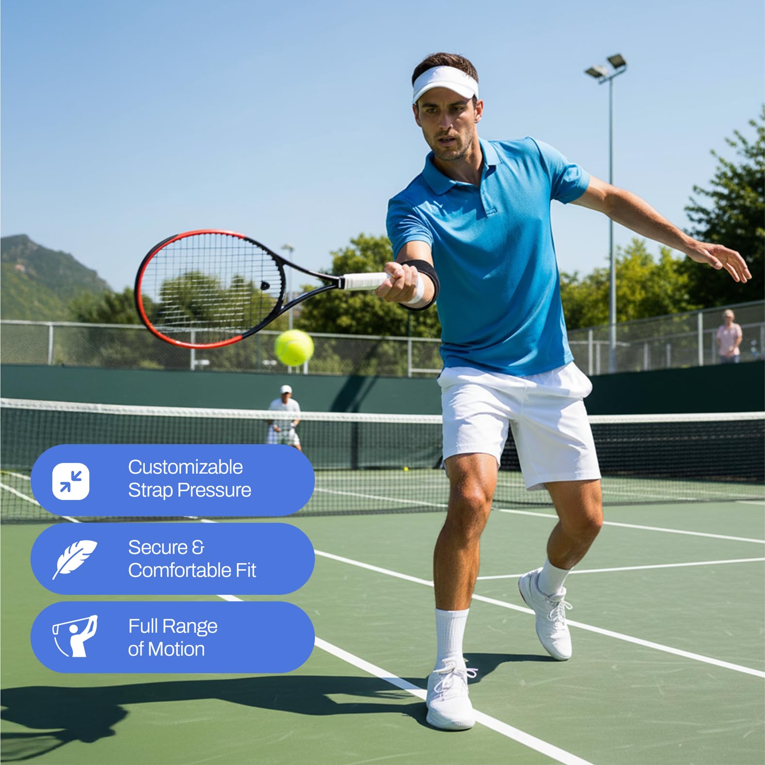 Ellenbogen-Kompressionsbandage, Stützgurt für Tennis, Golfer-Ellenbogen-Schmerzlinderung, Sehnenscheidenentzündung, Sportverletzungen, 1 Packung