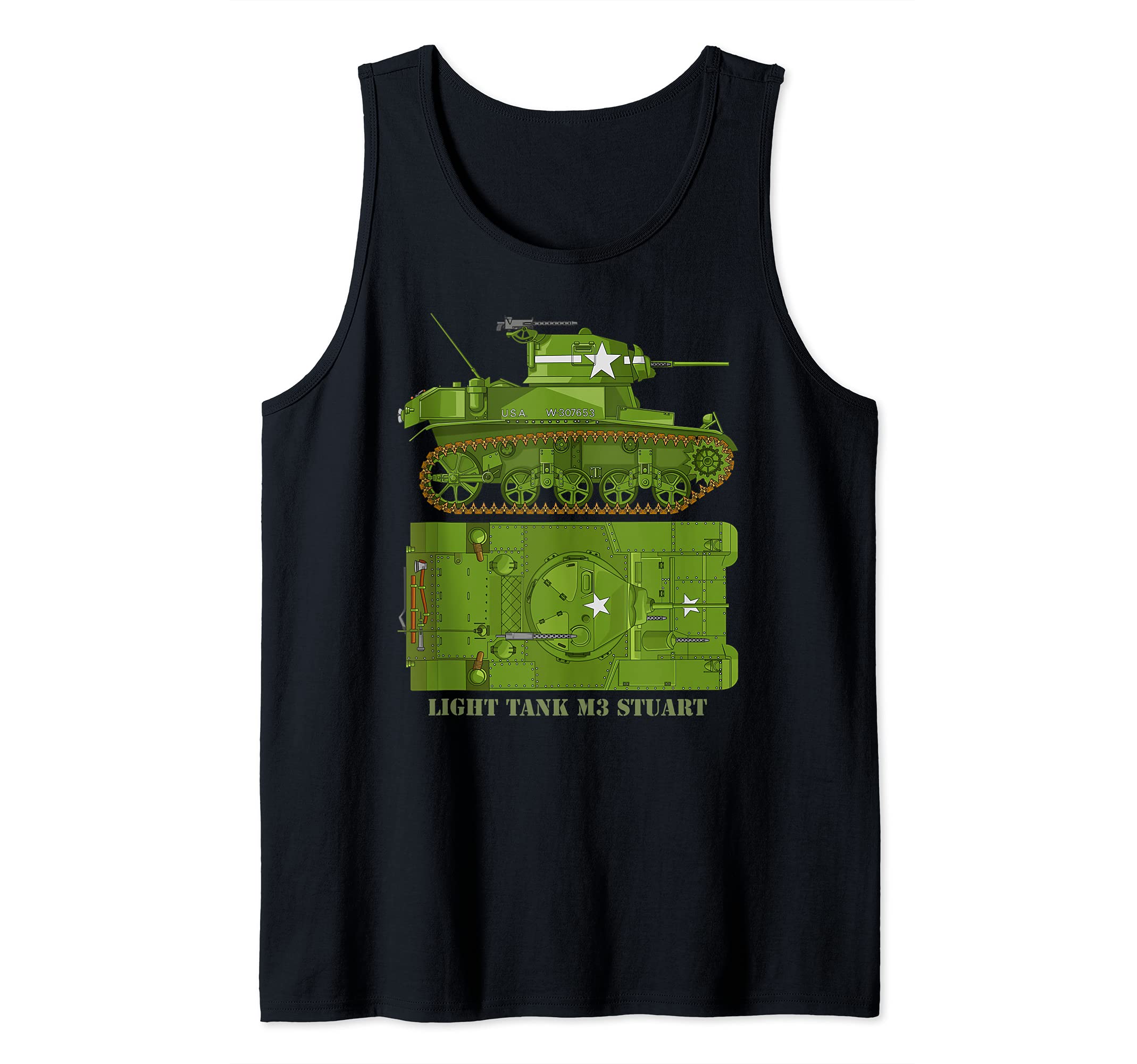 Light Tank M3 Stuart American Tanks Diagram of World War II Tank Top