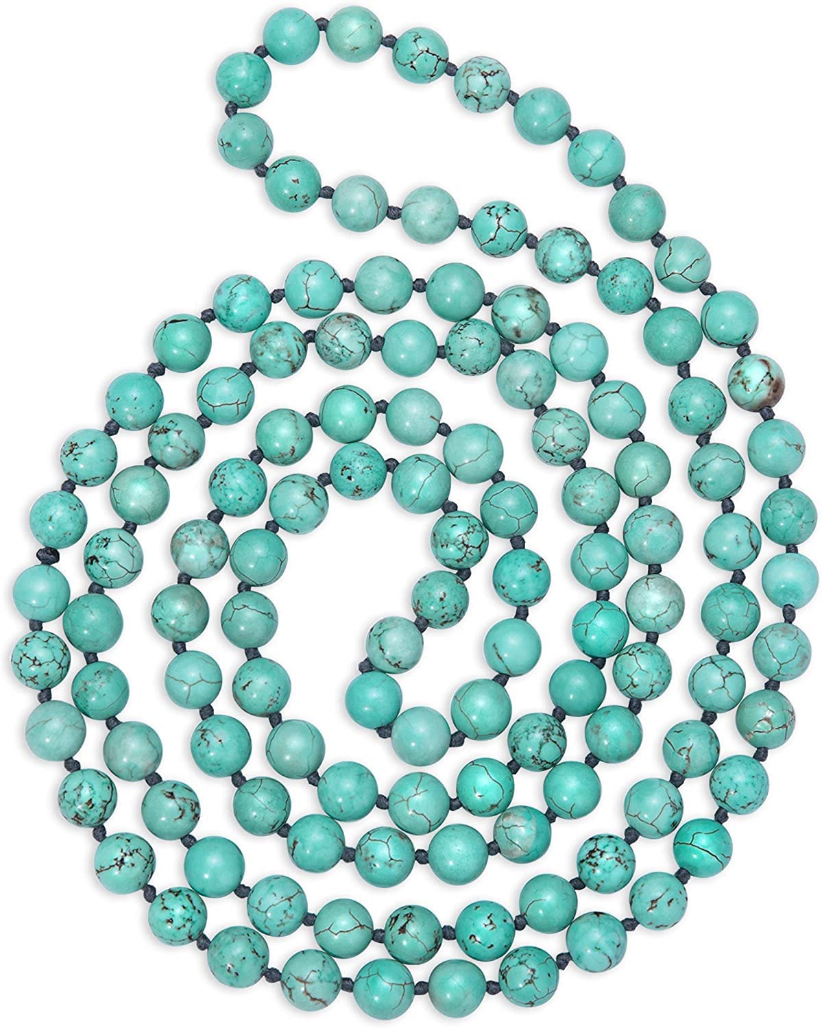 Mautik SadiwalaNatural Turquoise Beads Endless Necklaces Handmade Gemstone Jewelry for Women Girls Necklace