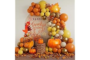 134 Pcs Thanksgiving Balloon Garland Arch Kits Fall Colorful Balloons for Fall...
