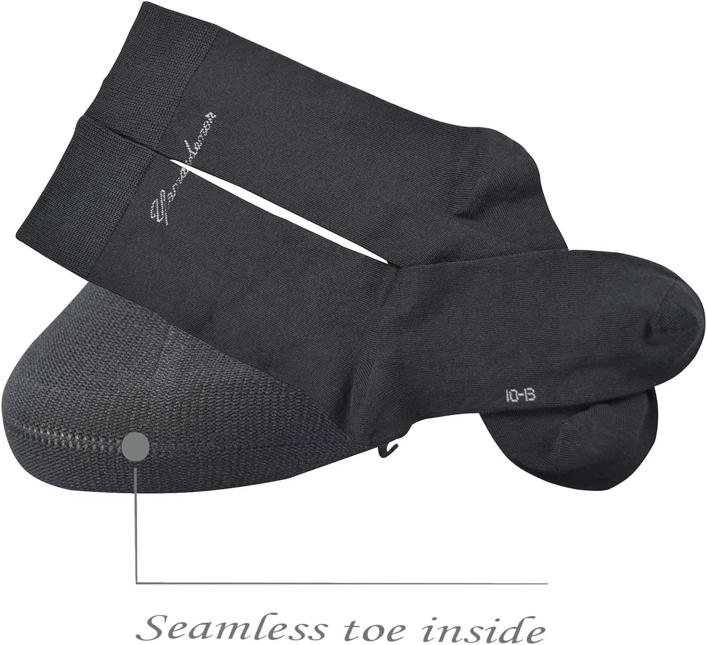 Yomandamor 5 Pairs Men's Bamboo Rayon Crew Seamless Dress Socks with Wide Cuff,10-13 - Image 6