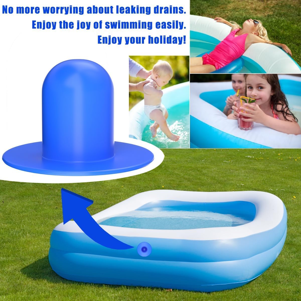 4PCS Tapones de Pared para Piscina, Tapones de Repuesto para Piscina, Tapón de Agujero para Filtro de Bomba, Tapones para Piscina sobre el Suelo