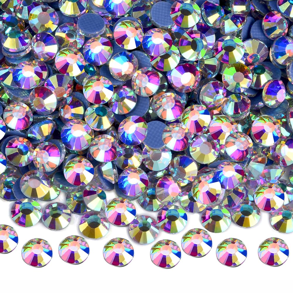 Hotfix Rhinestones for Clothes,1440pcs Hot Fix Rhinestones Crystal Gems for Crafts Decoration, Crystal AB, SS20