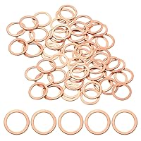 Vista 8 de Paquete de 30 arandelas de cobre, arandelas métricas de sellado de cobre M6x10x1mm para pernos, tornillos, tuercas