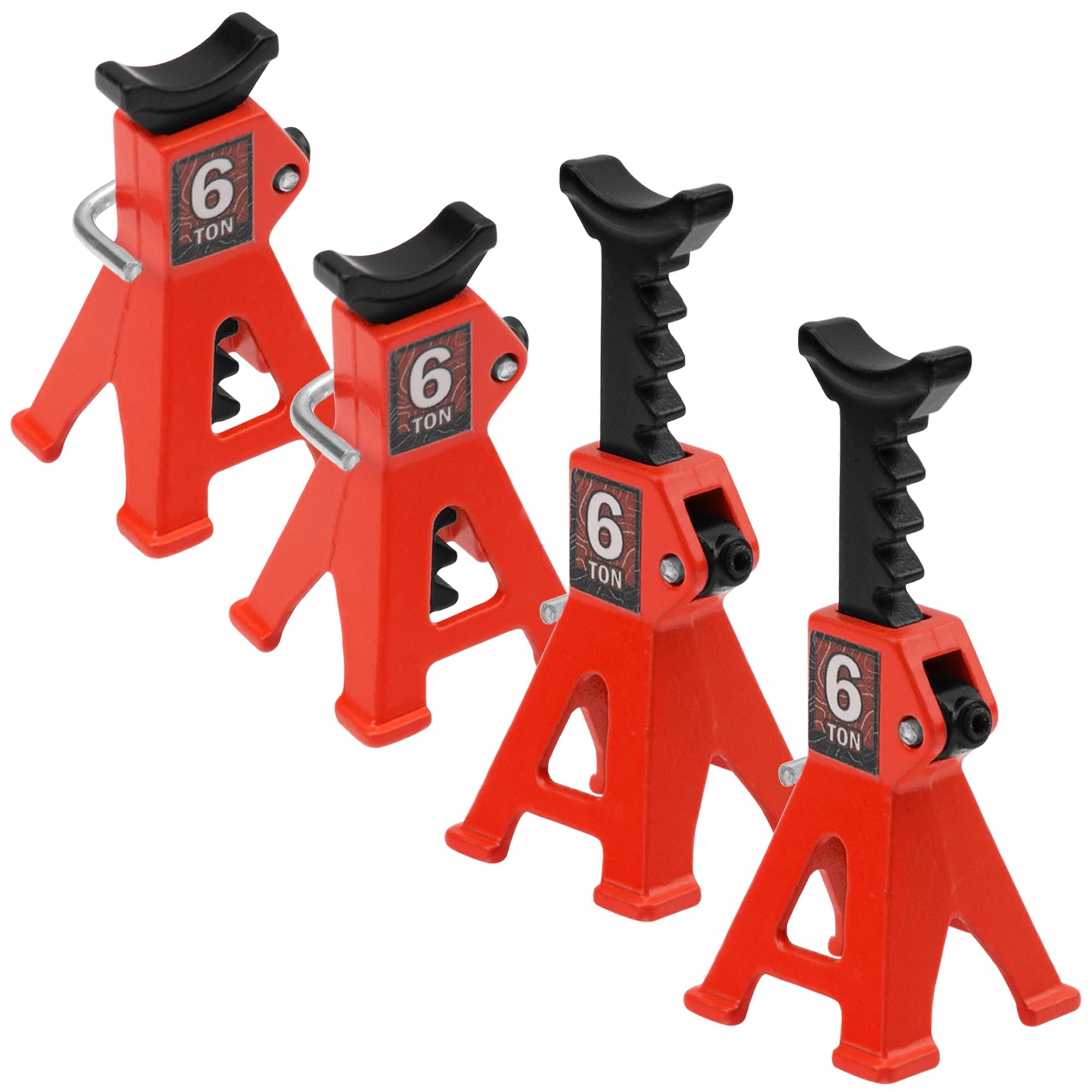 4Pcs ShareGoo 1/24 RC Scale Toy Decoration Metal RC Mini Toy Jack Stands Simulation Compatible with 1/18 1/24 RC Crawler SCX24 AX24 TRX4M FCX24 RC