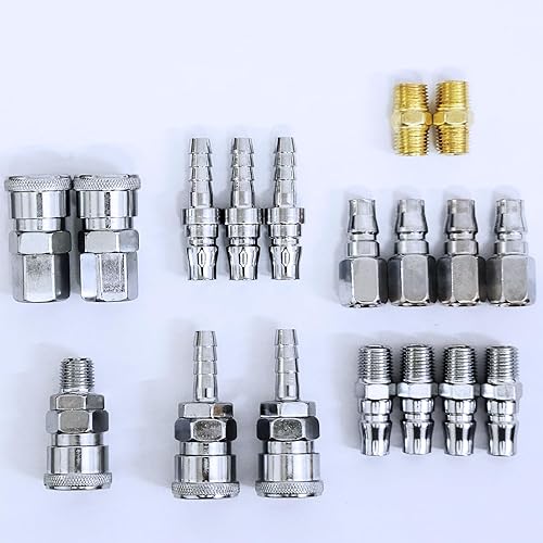 Miniatura 2 de Juego de accesorios rápidos neumáticos de conexión rápida de manguera de aire de conexión rápida de 18 piezas
