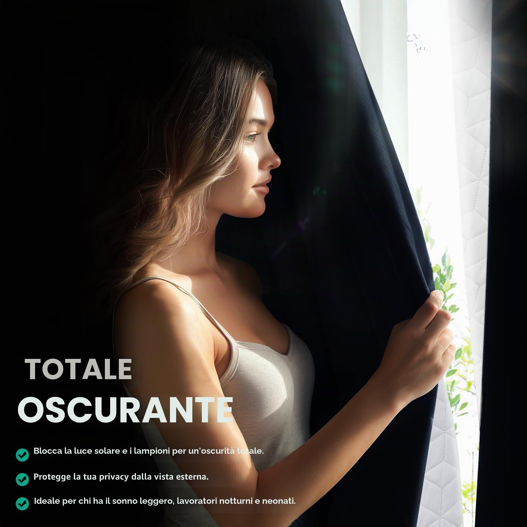 Deconovo Tenda Oscurante Termica con Occhielli – Pesante, Doppio Strato Isolante per Freddo e Caldo, Antivento, per Finestre e Porte, 300x260 cm, Blu Navy Retro Bianco, 1 Pannello