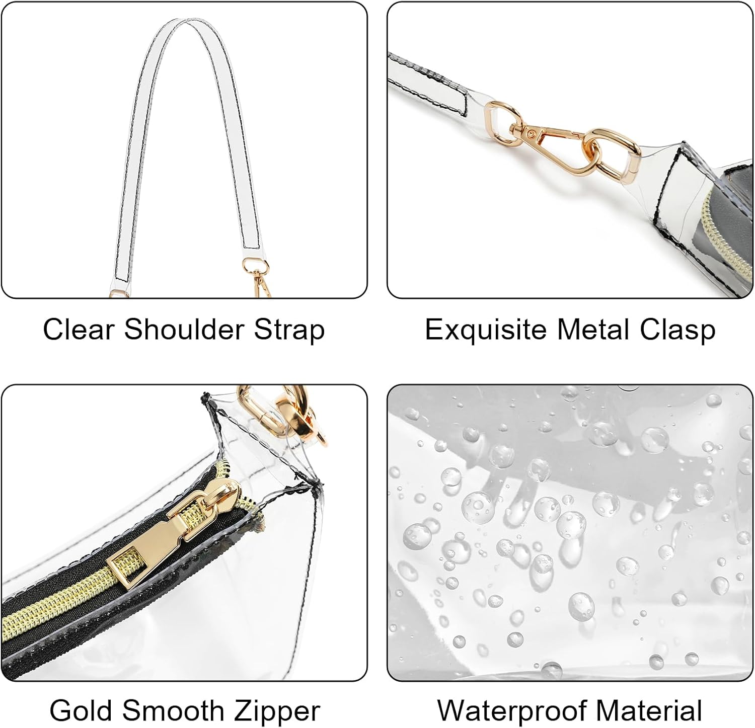 NEOREAL Clear Bag for Stadium Events, Clear Crossbody Purse, Small Purse Handbag for Women Transparent, Concert Bag - Image 4