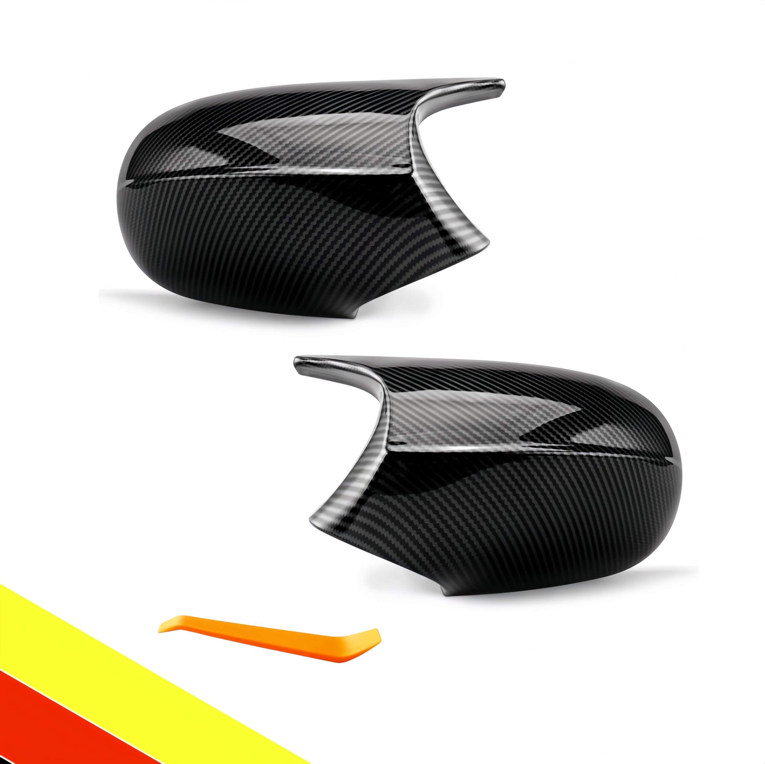 POETRYXIAO Copri specchietto retrovisore per auto, compatibile con B-MW Serie 1 E87 E81 E82 E88 LCI/3 Series E90 E91 E92 E93 LCI, adatti per tuning (fibra di carbonio)