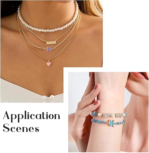 Miniatura 4 de Craftdady 40 dijes de eslabones de metal de tortuga, tortuga marina, aleación esmaltada, colgantes, dijes colgantes de animales dorados claros,