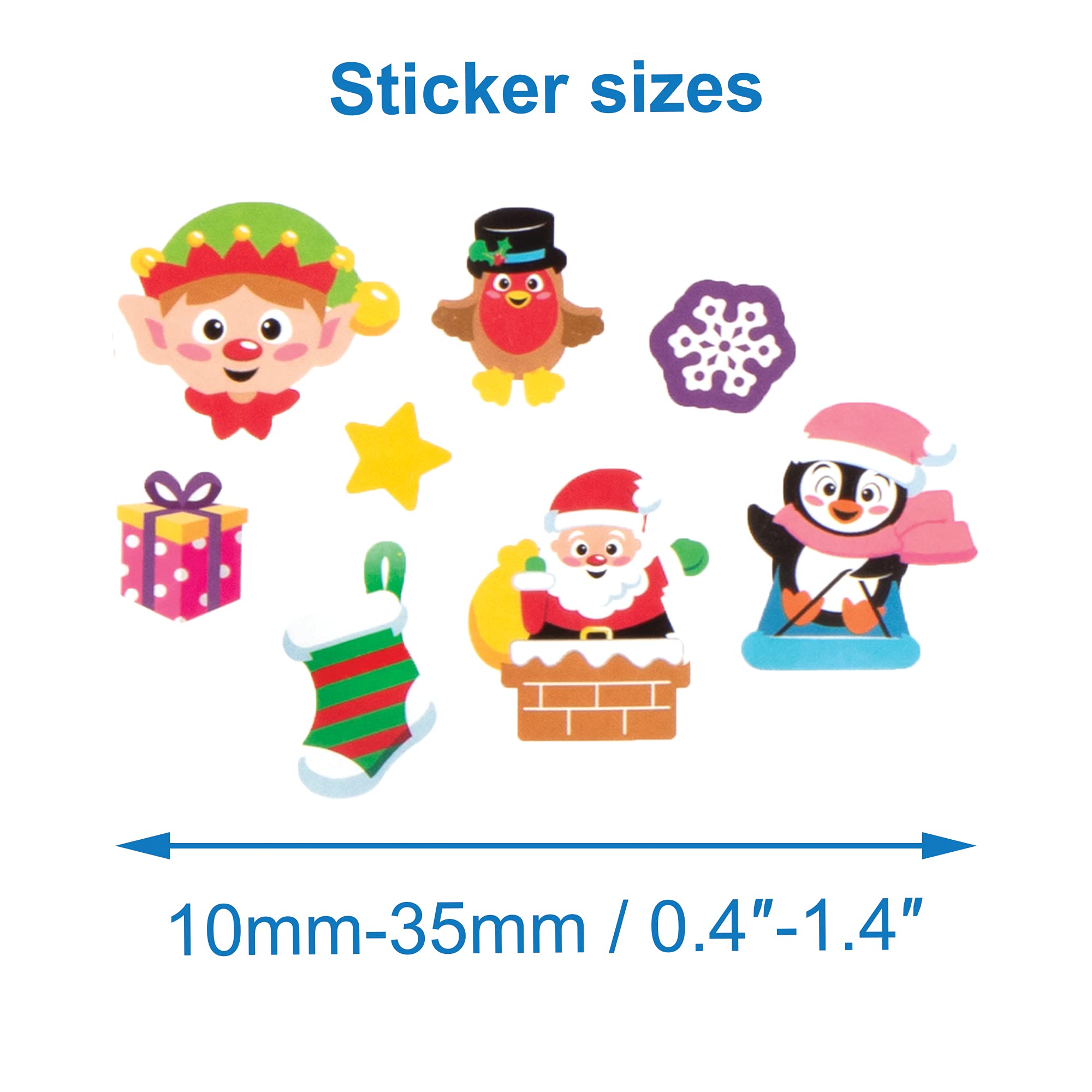 Baker Ross Weihnachtsaufkleber 600 Stück – Bunte Sticker Für Kinder, Basteln, Karten & Scrapbooking