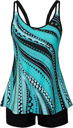 Arolina Tankini Swimsuits for Women Tummy Control Two Piece Bathing Suit