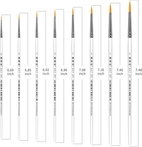 Miniatura 2 de XDT#377 - Pinceles de pintura fina para pintura acrílica, juego de 8 piezas para artistas, pinceles pequeños para lienzo, acuarela, óleo y pintura