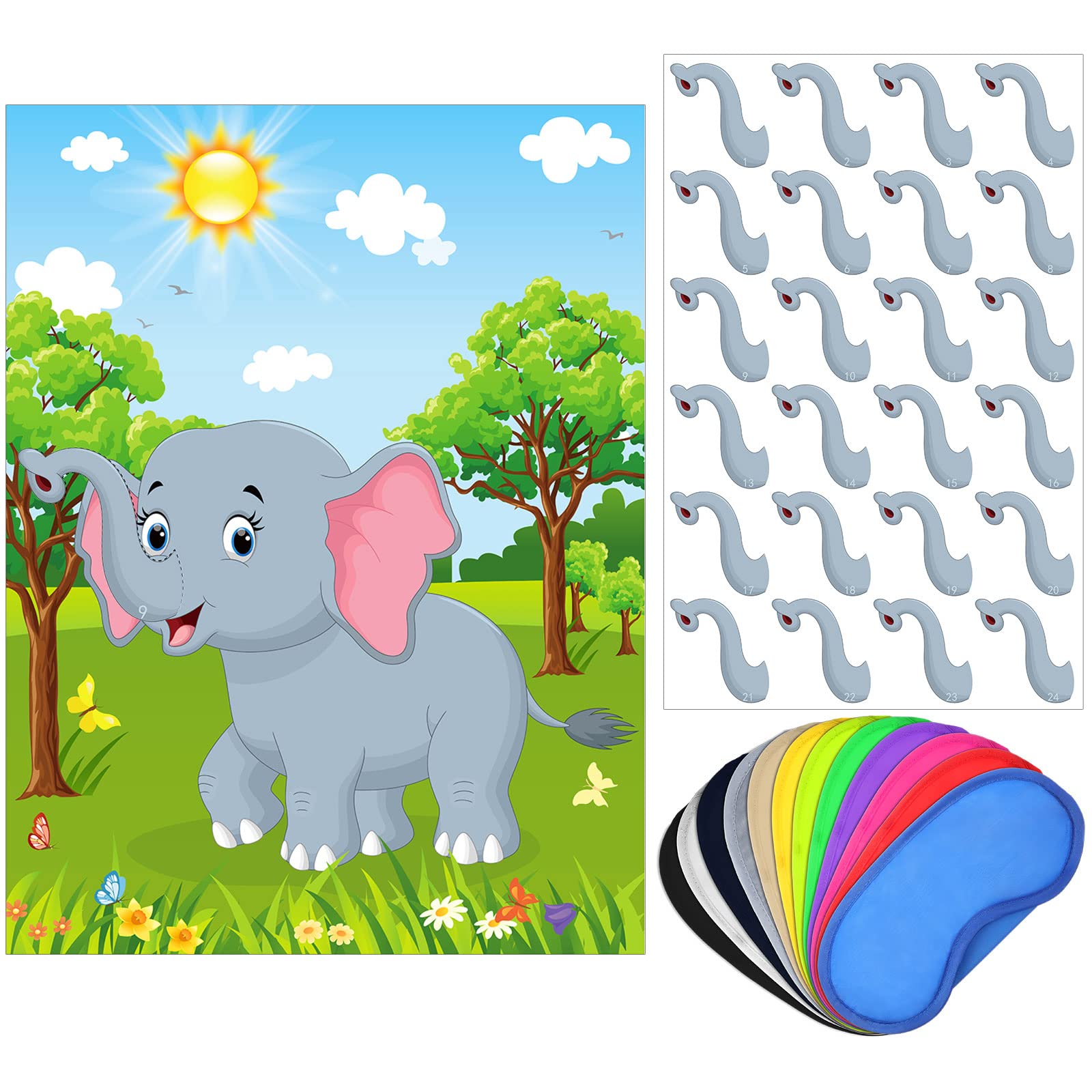 Buy Pin the Nose on Elephant Games Elephant Birthday Party Supplies