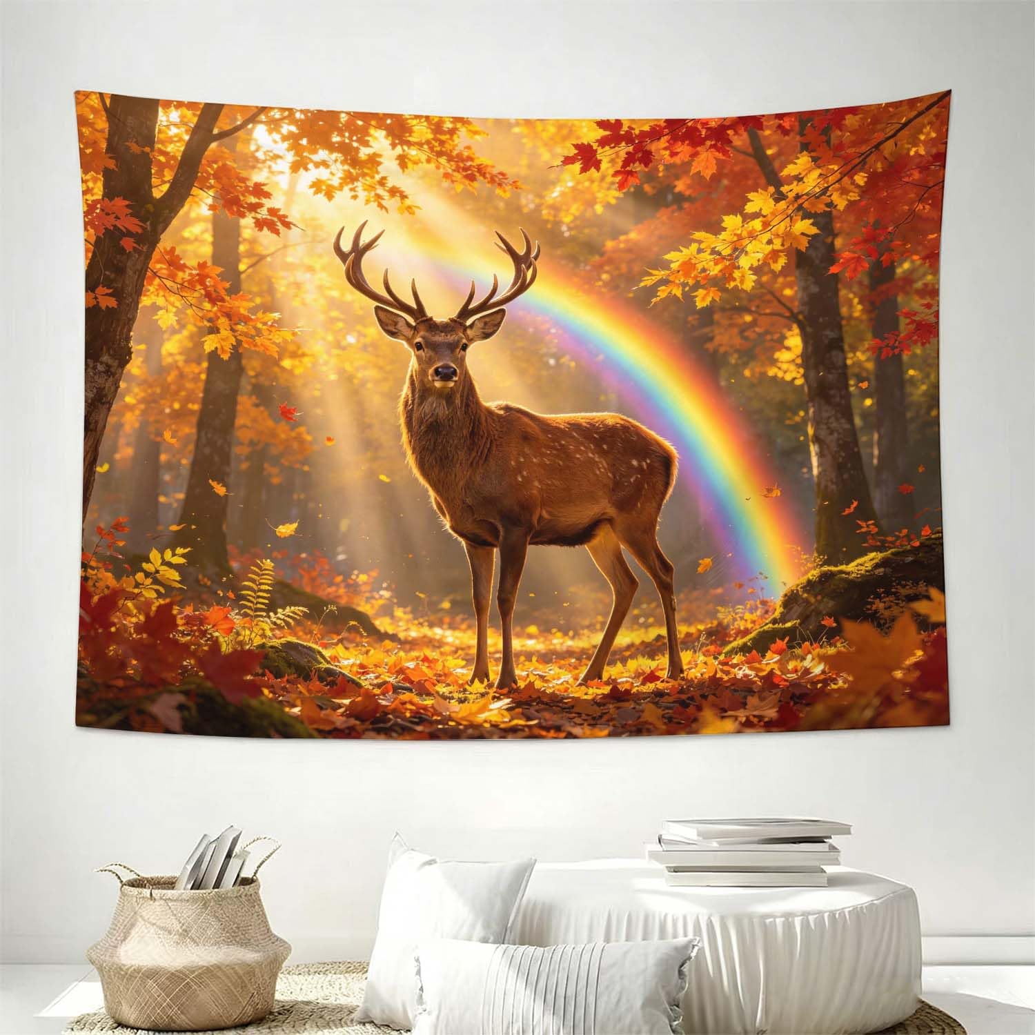 Arazzo da Parete Grande 300x260 cm Cervo Maschio 3D Telo da Parete