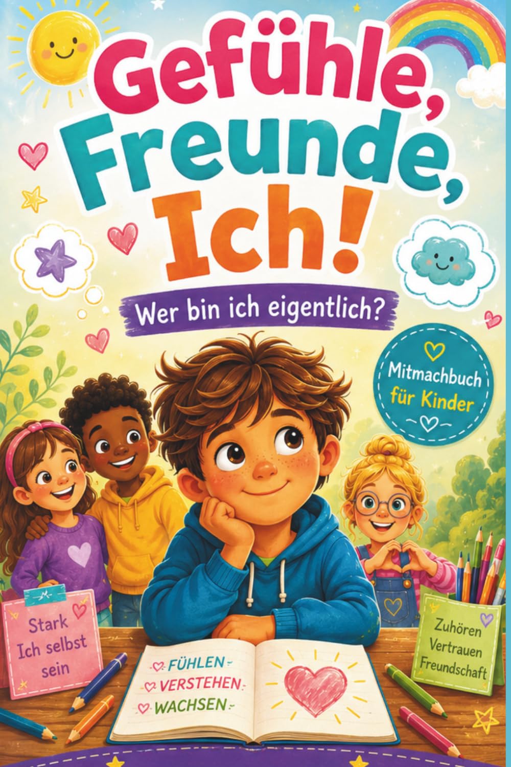 Gefühle, Freunde, Ich!: Wer bin ich eigentlich? – Ein Mitmachbuch über Gefühle, Freundschaft, Mut und Selbstvertrauen
