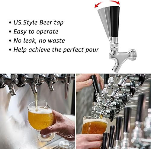 Miniatura 6 de Kit de vástago de grifo de cerveza de barril de barril de 4-18 pulgadas, grifo de cerveza con núcleo de acero inoxidable con cuerpo de latón, sin