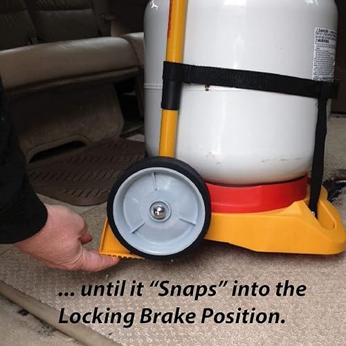 Miniatura 7 de Carrito para tanque de propano, carretilla para fácil transporte de cilindro de tanque, parrillas de barbacoa, calentadores, linternas (tanque no