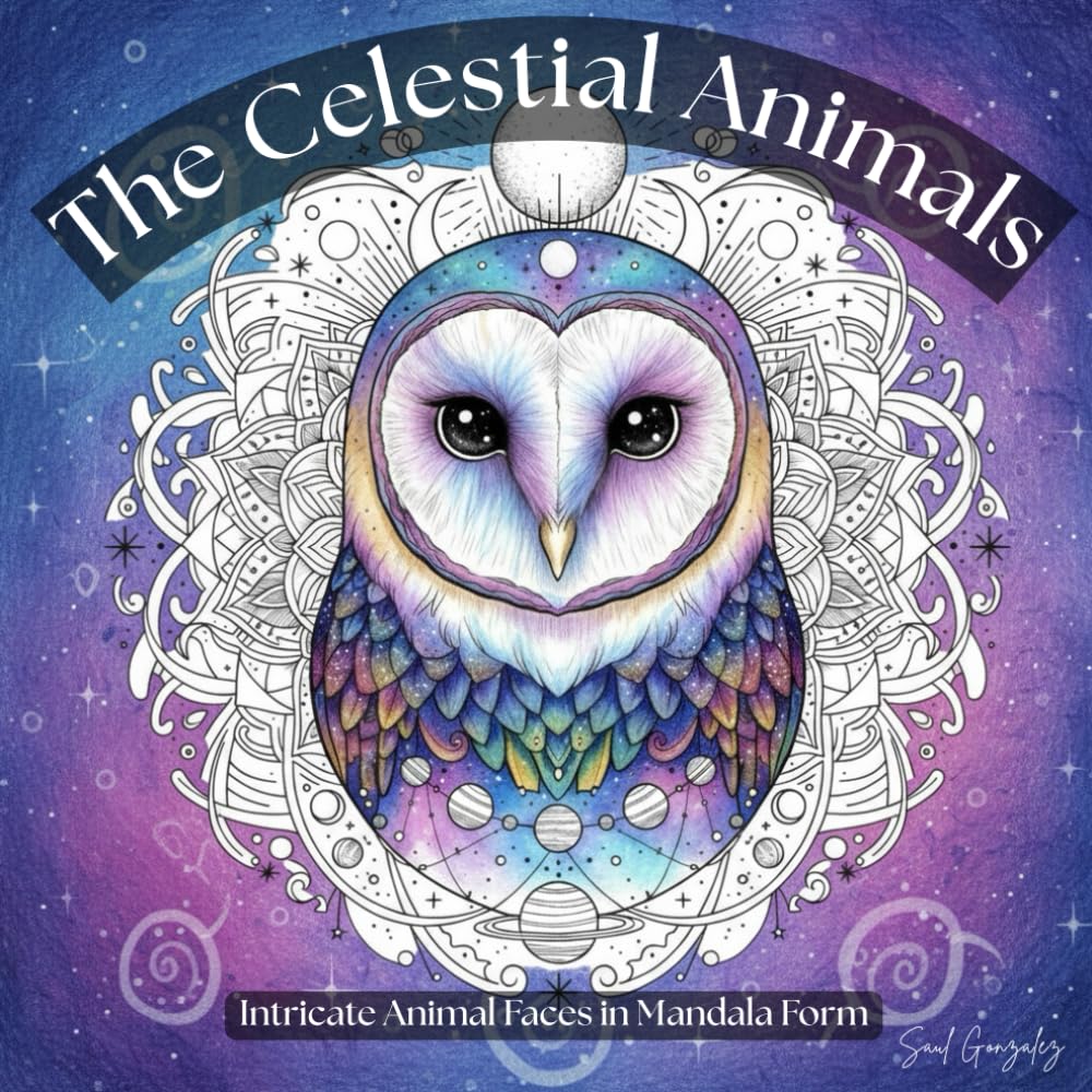 The Celestial Animals: Intricate Animal Faces in Mandala Form