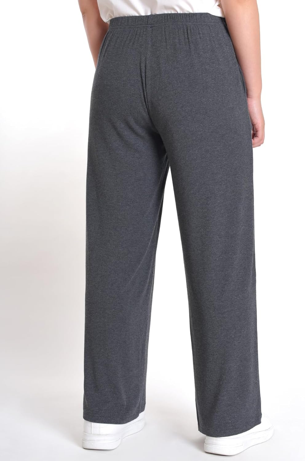 Women's Petite Short Length Lounge Pants Soft Ribbed Knit PJ Pants - Image 2