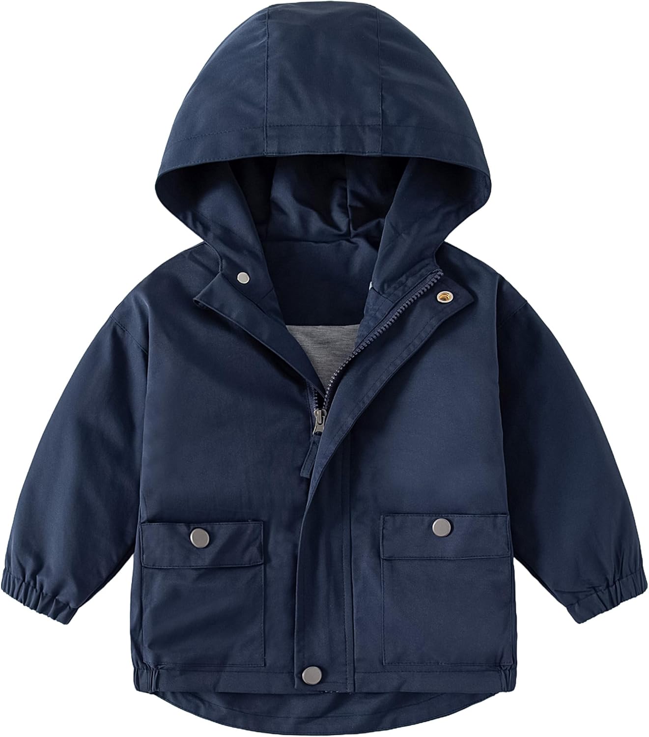 Volunboy Toddler Boys Windbreaker Casual Outerwear Kids Lightweight Zip Hooded Jacket Baby Cute Dust Coat