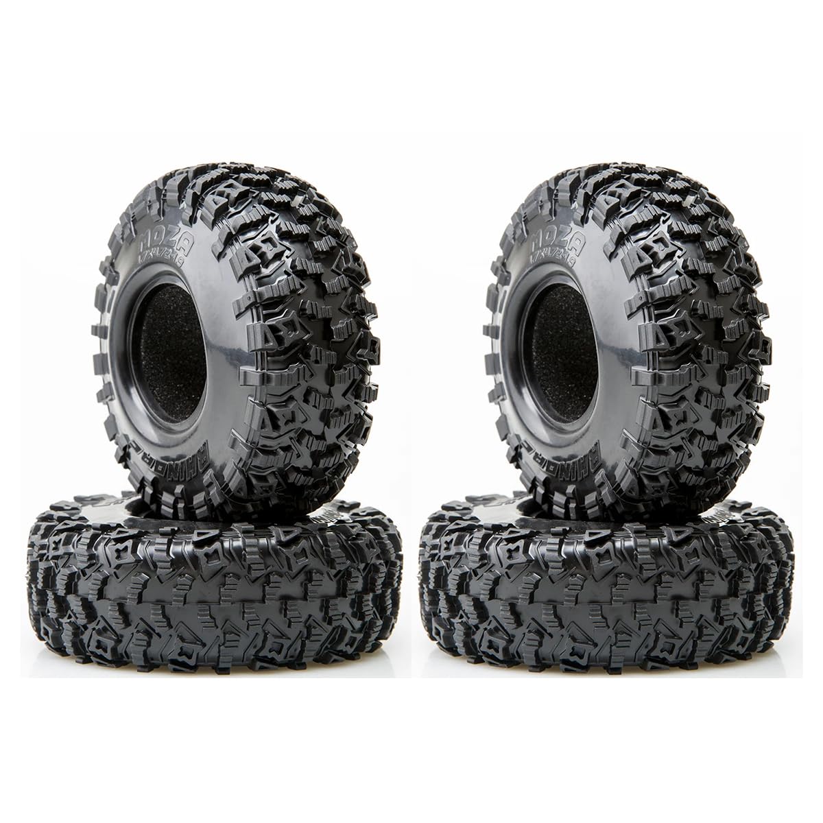 RHINORC MOZA Wheel Tires Super Sticky for 1/10 Crawler Rock Buggy TRX4 SCX10 Pro Gen8 VS4-10 FCX10 Pro and Sporty Class RC Tire (MOZA 1.9inch 4pcs)