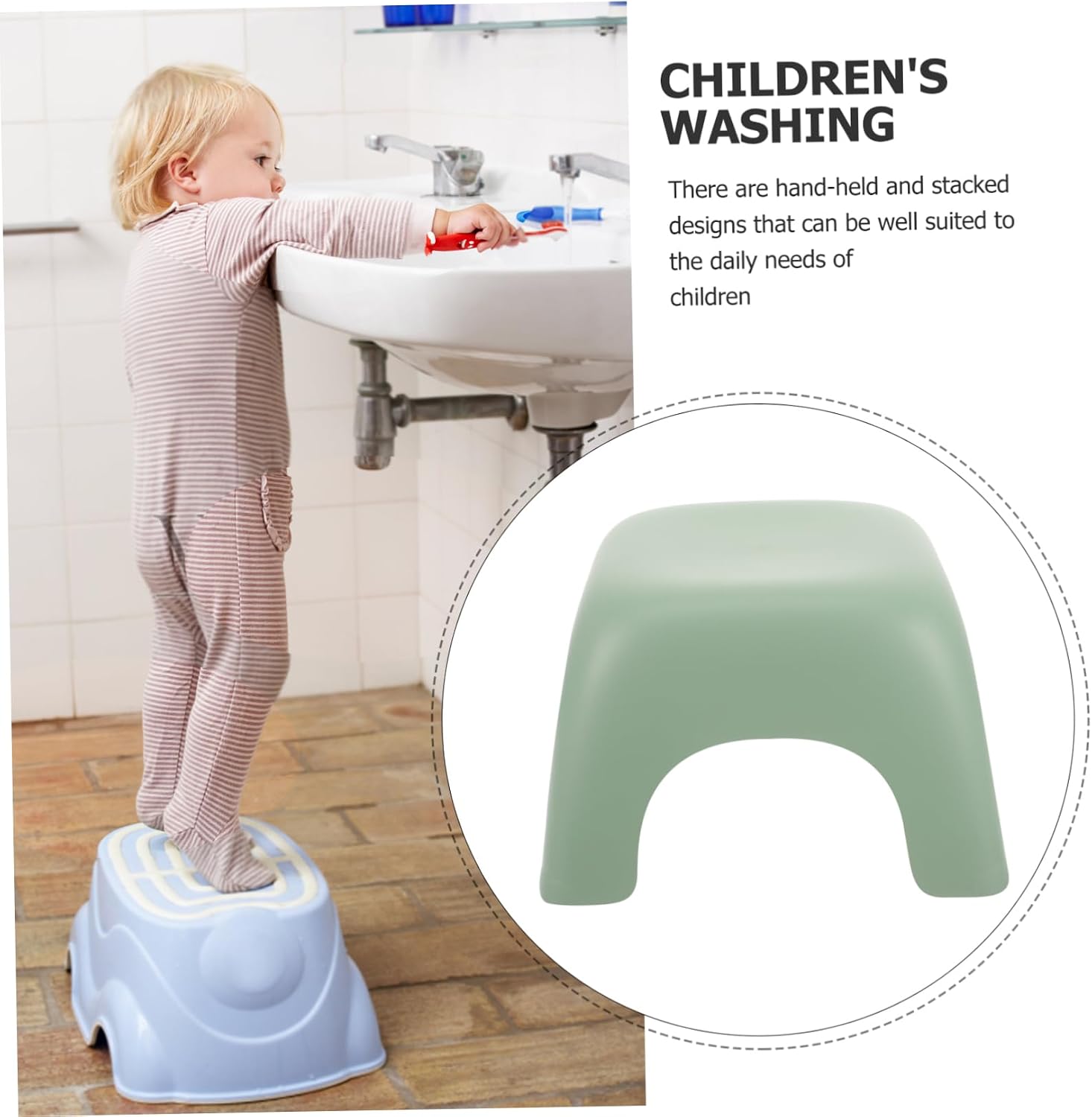 Alipis Plastic Step Stool for Boys and Girls Skid-Resistant Sturdy Footstool for Bathroom Shower Lightweight Boys and Girls Stool High Capacity