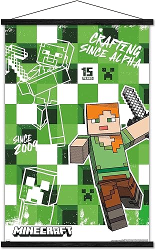Trends International Minecraft 15th Anniversary - Crafting Since Alpha Wall Poster with Magnetic Frame