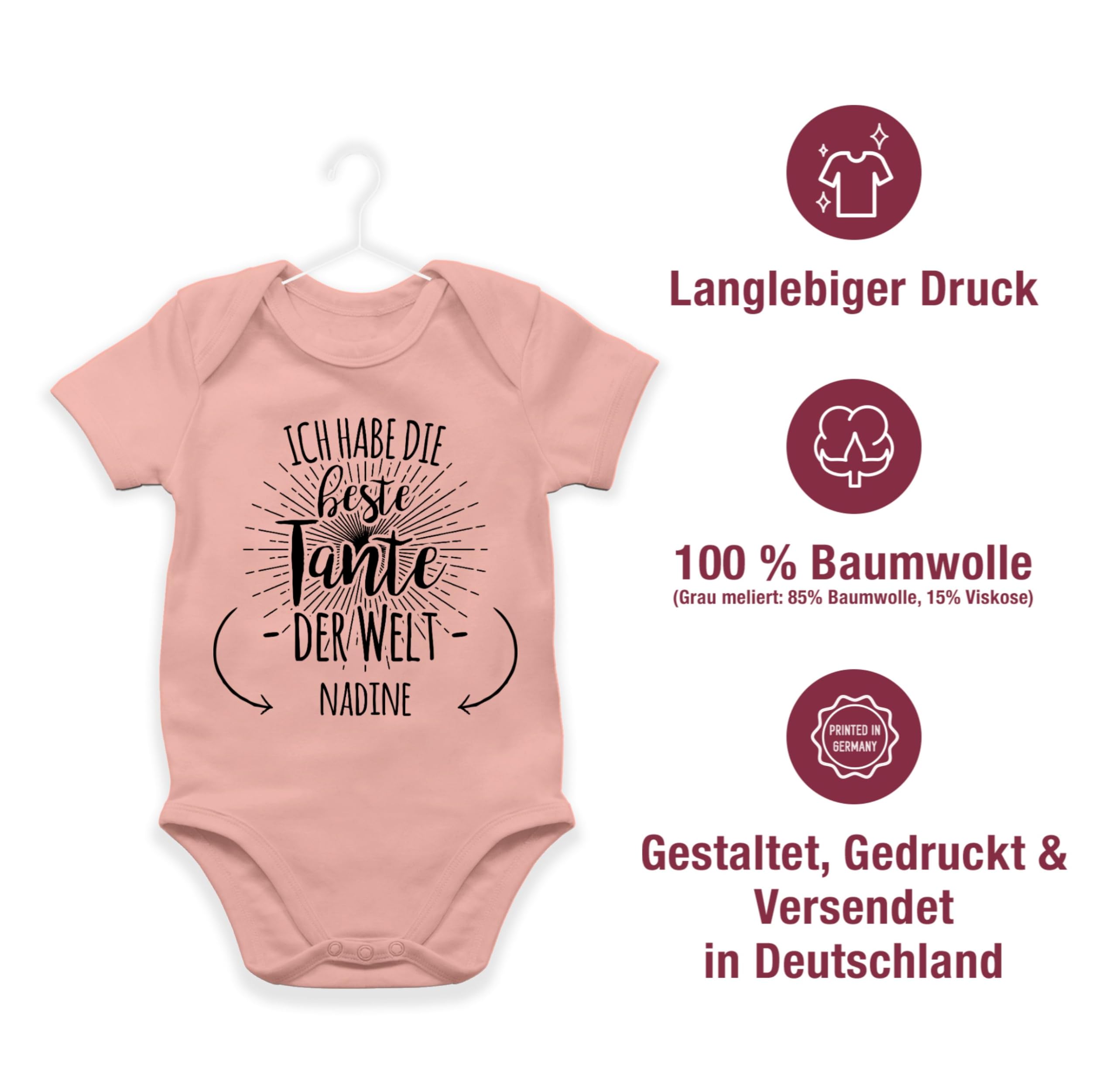 Geschenk mit Namen personalisiert by Shirtracer - Baby Body Junge Mädchen - Ich habe die beste Tante der Welt Geschenk Tanten Geschenke Auntie I Tantengeschenk