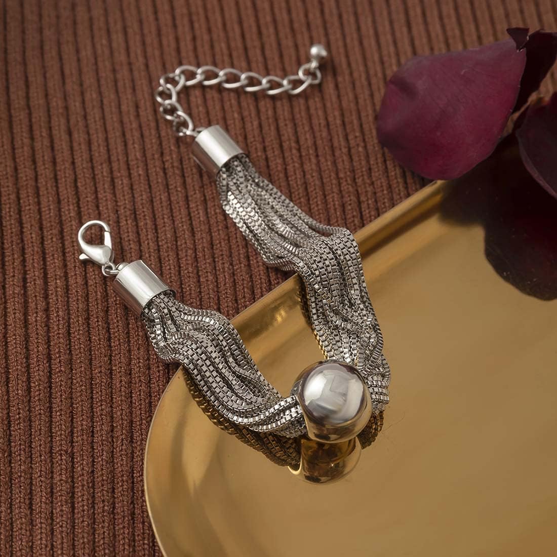 Prosy Chunky Geometric Sphere Choker Necklace Chain and Bracelets Thick Necklaces Hand Chains Punk Jewelry for Women and Girls 4 71N+rZzuZOL. AC SL1100