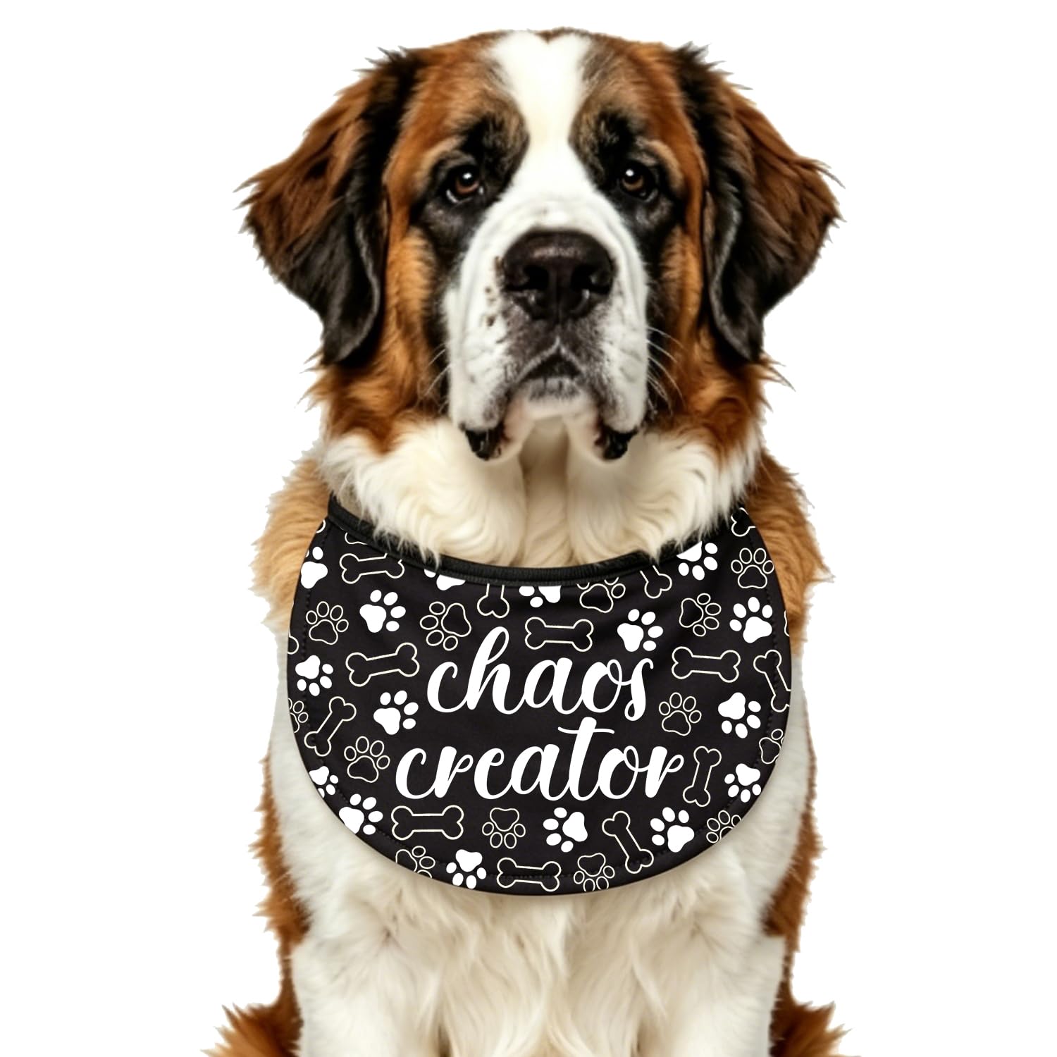 Chaos Creator Dog Drool Bib For Large Dogs Giant Breed Dog Bibs Adjustable Newfoundland Pet Drooling Bib Saint Bernard Mastiff (chaos creator 2)