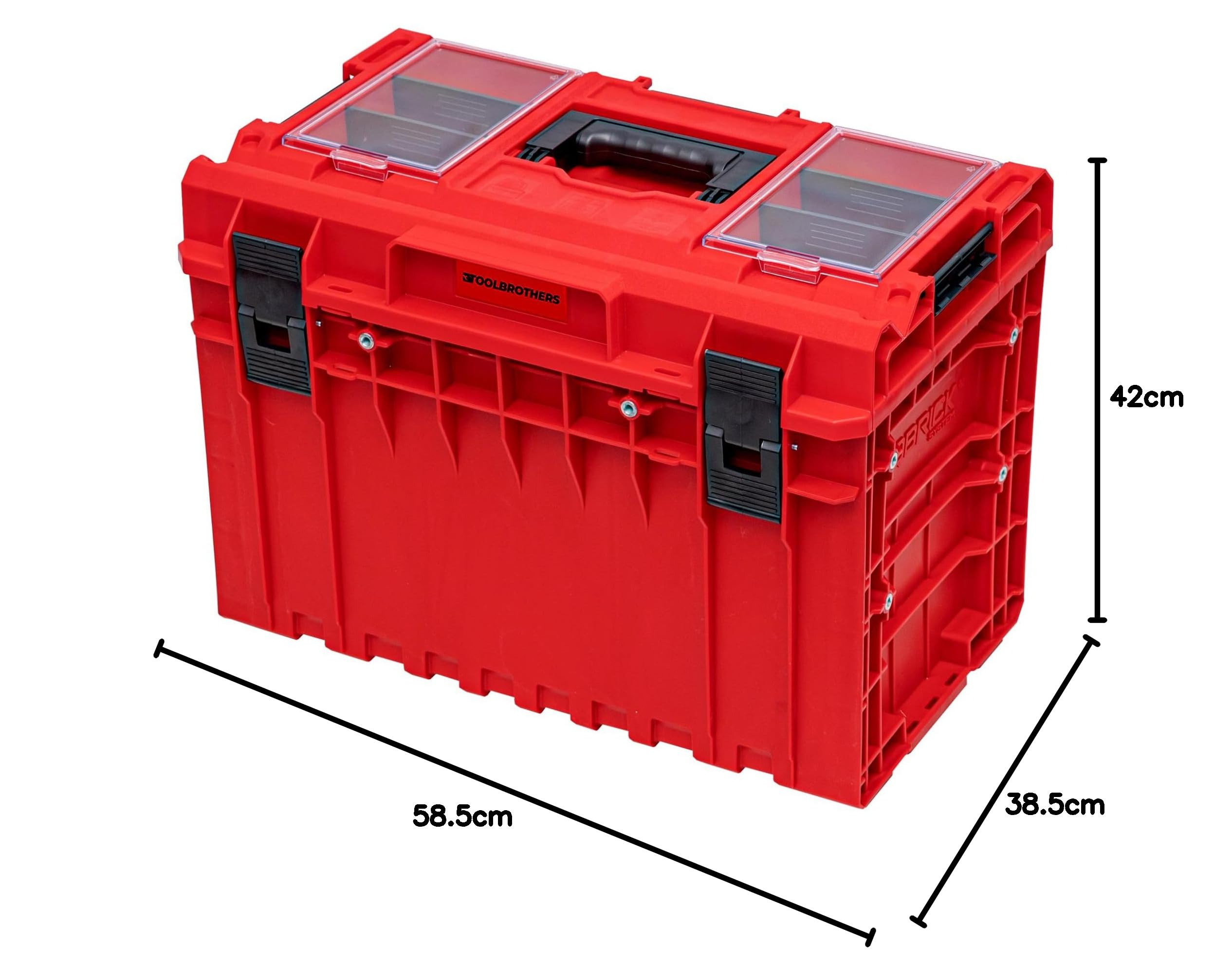 Toolbrothers RHINO ONE 450 2.0 PROFI RED ULTRA HD Custom walizka narzędziowa organizer modułowy 585 x 385 x 420 mm 52 l można układać w stos IP66