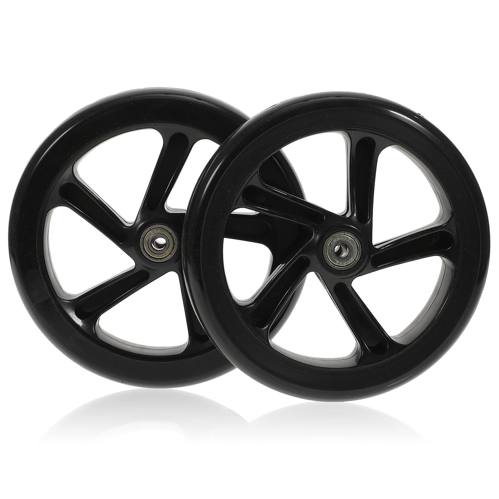 Scooter Räder 180mm PU mit Kugellager, 2 Stück Schwarz