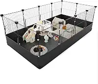 Tresbro Gaiola para porquinhos-da-índia com forro de gancho impermeável e de uma mão, 121 cm C x 60 cm L x 40 cm A gaiola de fixação tripla para porquinhos-da-índia, coelho, porco-espinho, cercadinho