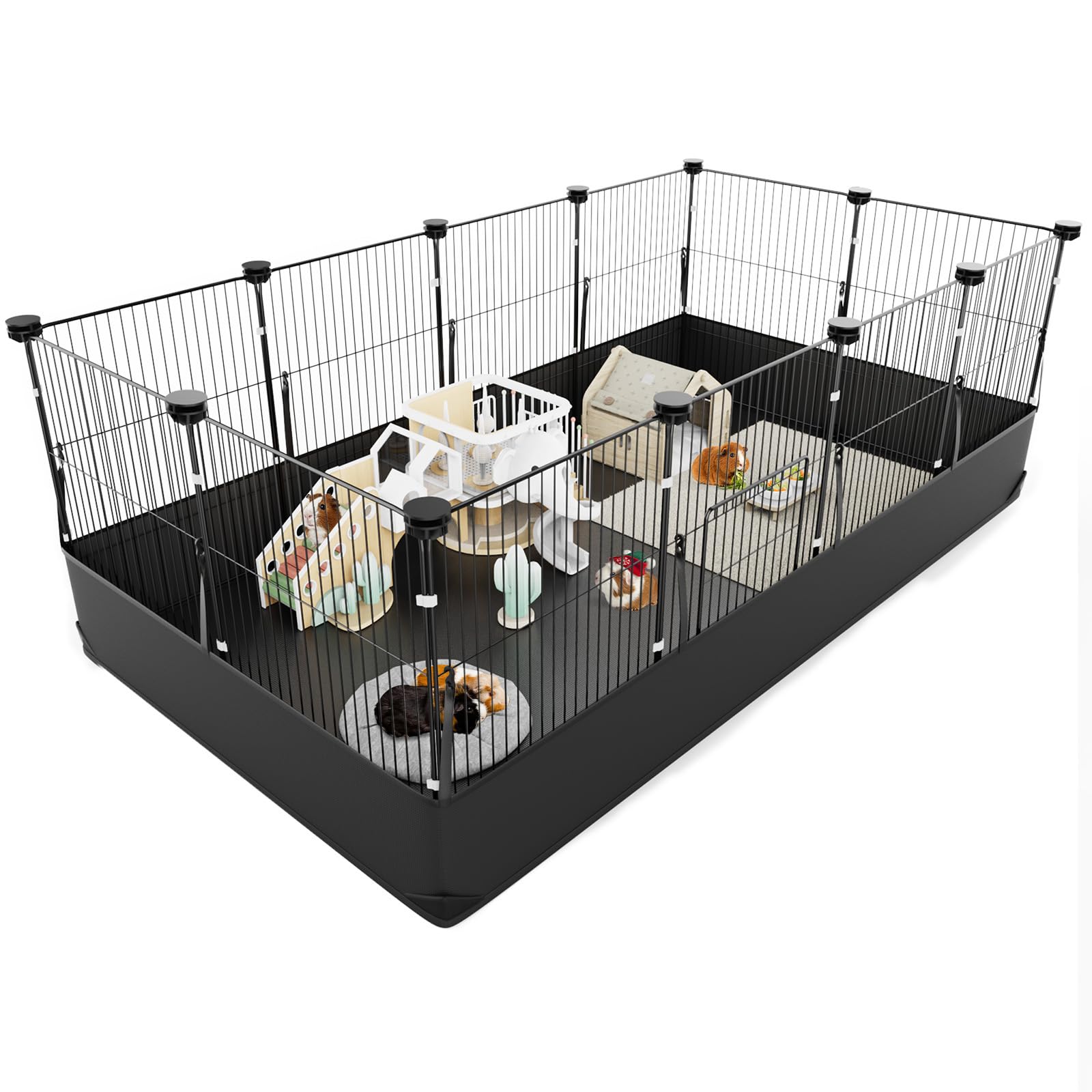 Aystkniet Guinea Pig Cage, Rabbit Run with Waterproof Bottom Liner, Small Animal Playpen for Hamster, Turtle, Hedgehog, Gerbil, Pet Fence Indoor Outdoor 122cm×60cm×40cm