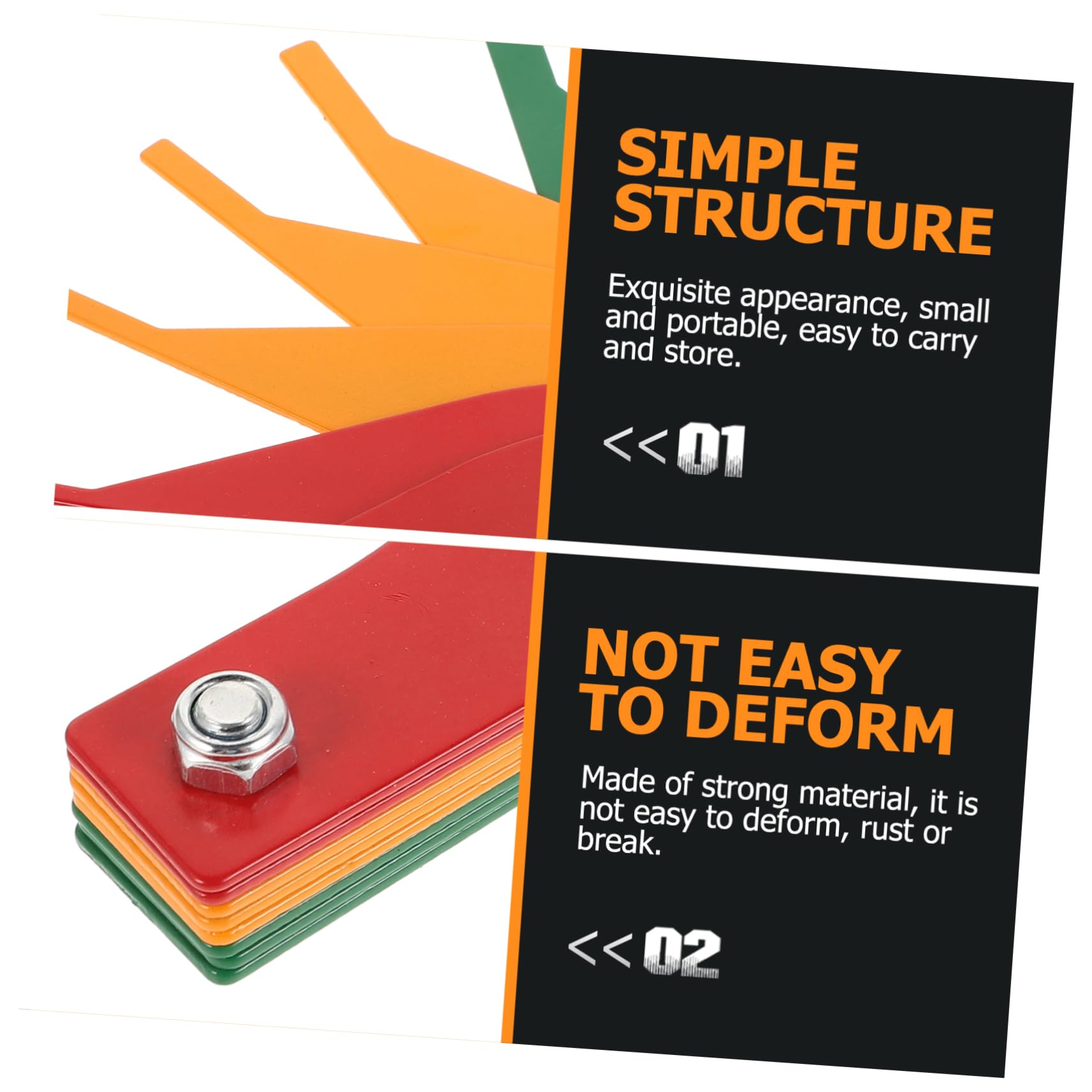HAPINARY 1set Portable Brake Lining Thickness Gauge and Tire Tread Depth Tool Durable Steel Measurement Device for Accurate Vehicle Maintenance Compatible Various Car Brands