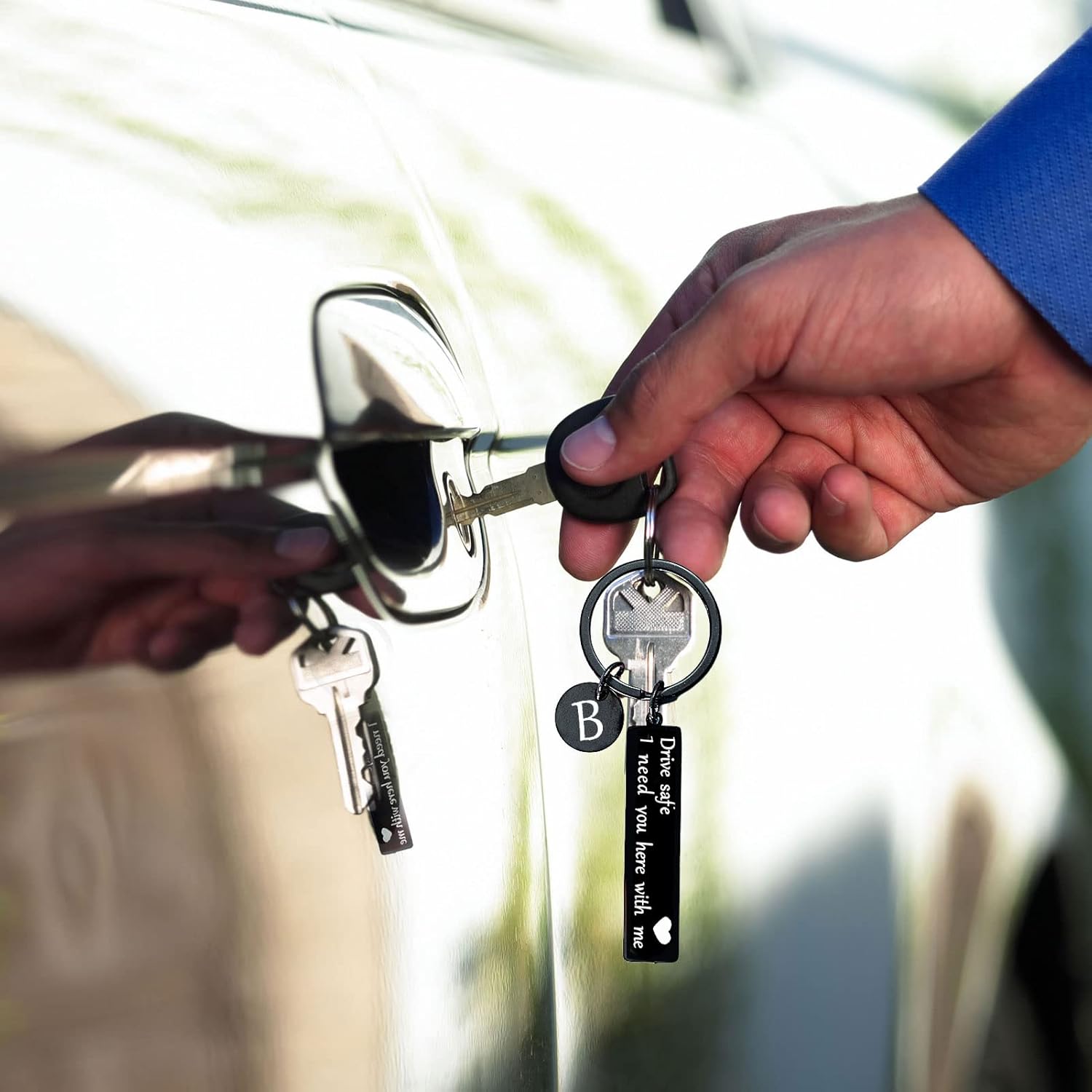 VICKHU drive safe keychain for boyfriend,26-letter keychain,gifts for boyfriend on birthday christmas valentines day - Image 5