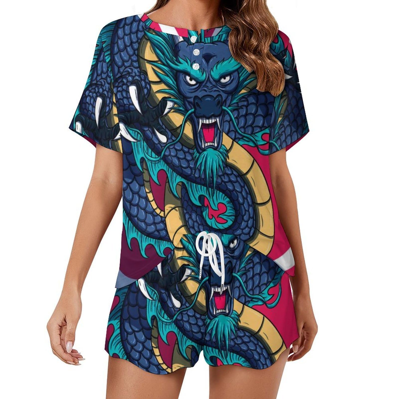 Pyjama femme ensemble de nuit dragon aux finitions soignées - 8