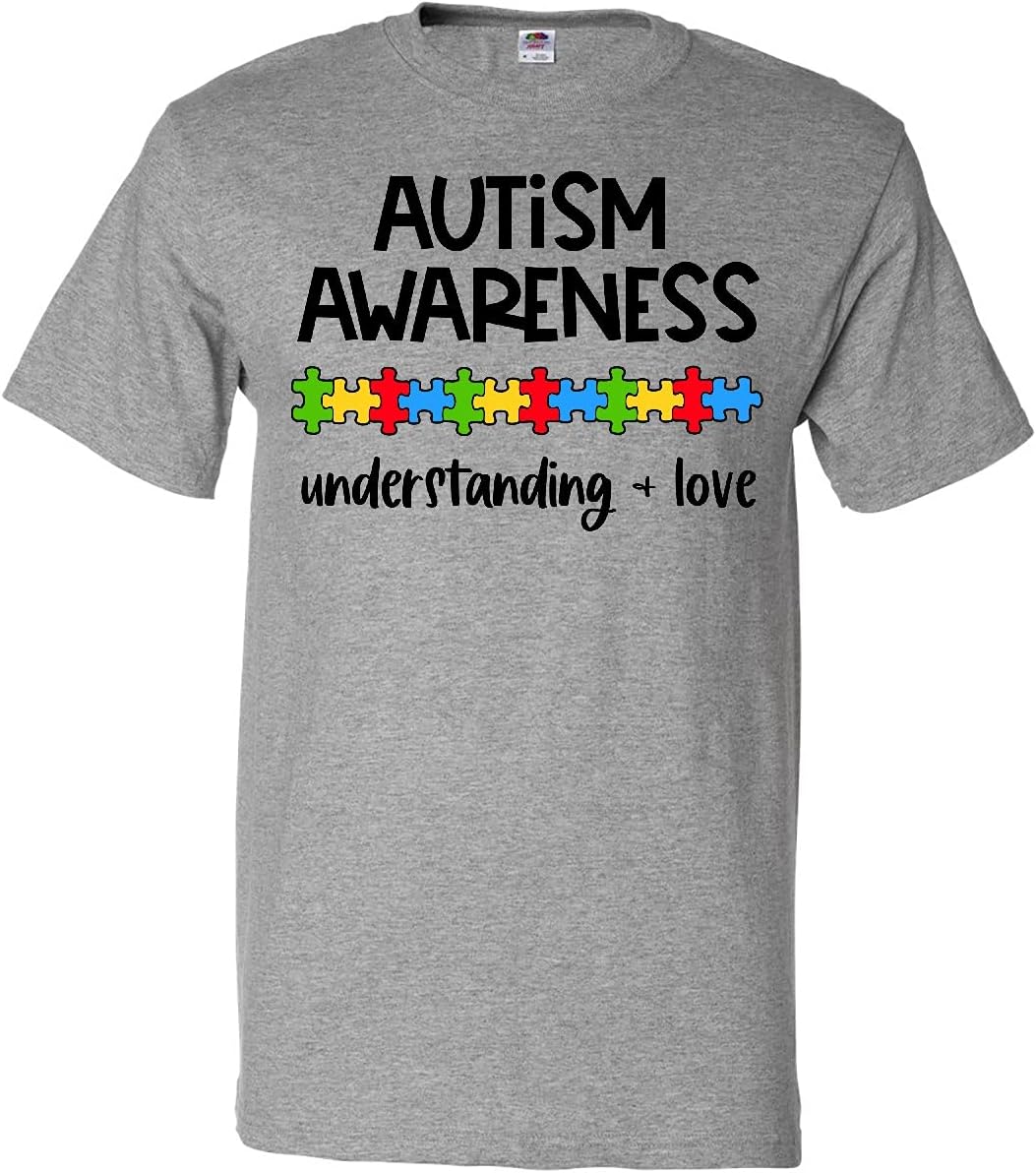 inktastic Autism Awareness Understanding and Love with Puzzle Adult T-Shirt
