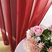 Vista 24 de JUSPURBET 2 cortinas traslúcidas para ventana, panel de cortina semitransparente sólido de lujo para sala de estar, dormitorio al aire libre, 59 x