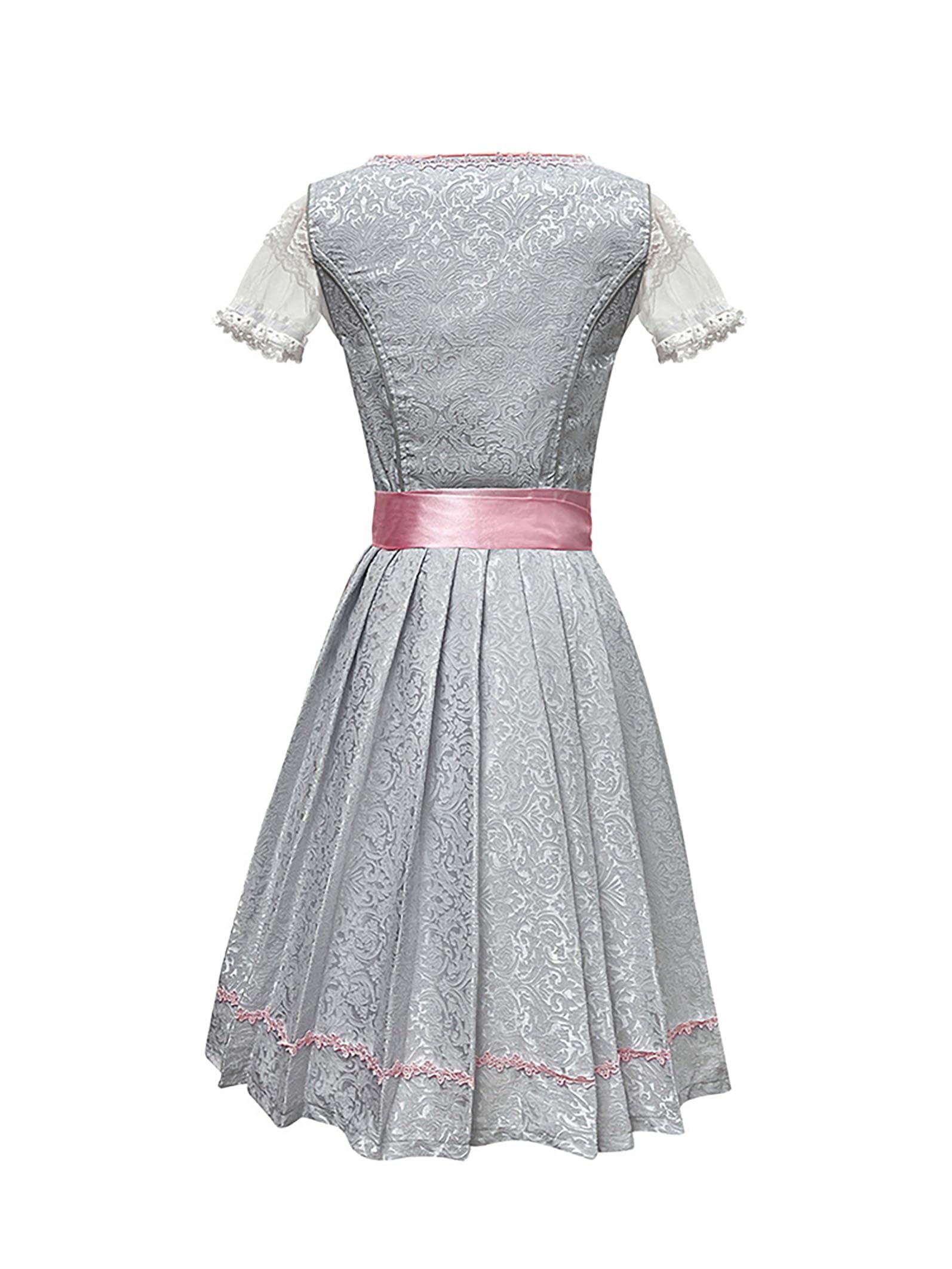 Abito tradizionale bavarese da donna, dirndl, con pizzo, con camicetta e grembiule, 3 pezzi, per Oktoberfest, Carnevale