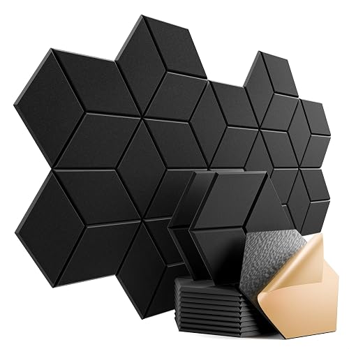 12 Pack Self-Adhesive Acoustic Panels 12" X 10" X 0.4"