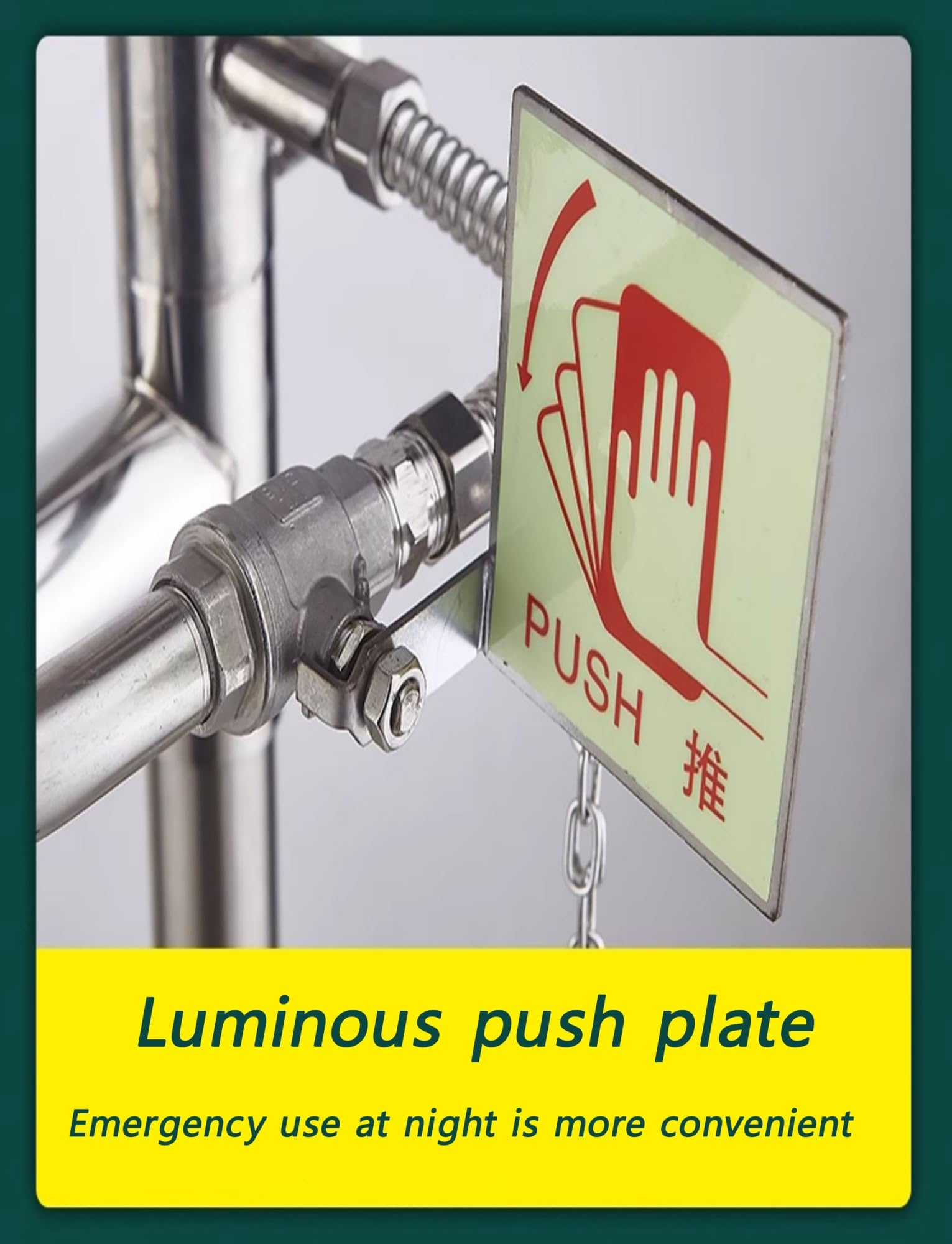 Conjunto combinado de ducha y estación lavaojos de emergencia, ducha de seguridad, for laboratorio de fábrica al aire libre(Silver,Pedal model)