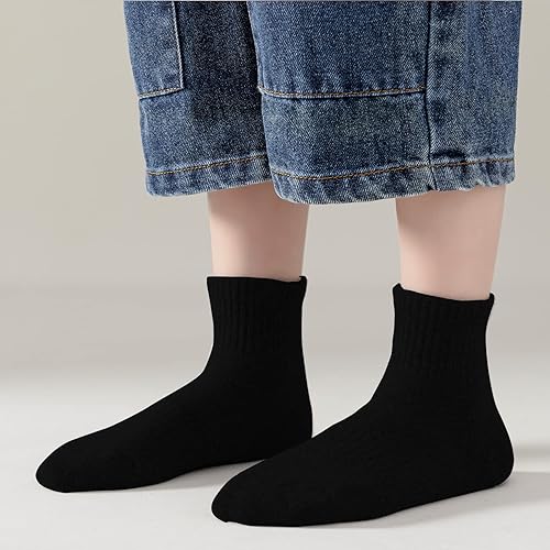 Miniatura 4 de EPEIUS Calcetines acolchados para niños y niñas de corte bajo calcetines de algodón grueso para correr calcetines deportivos para niños y niñas