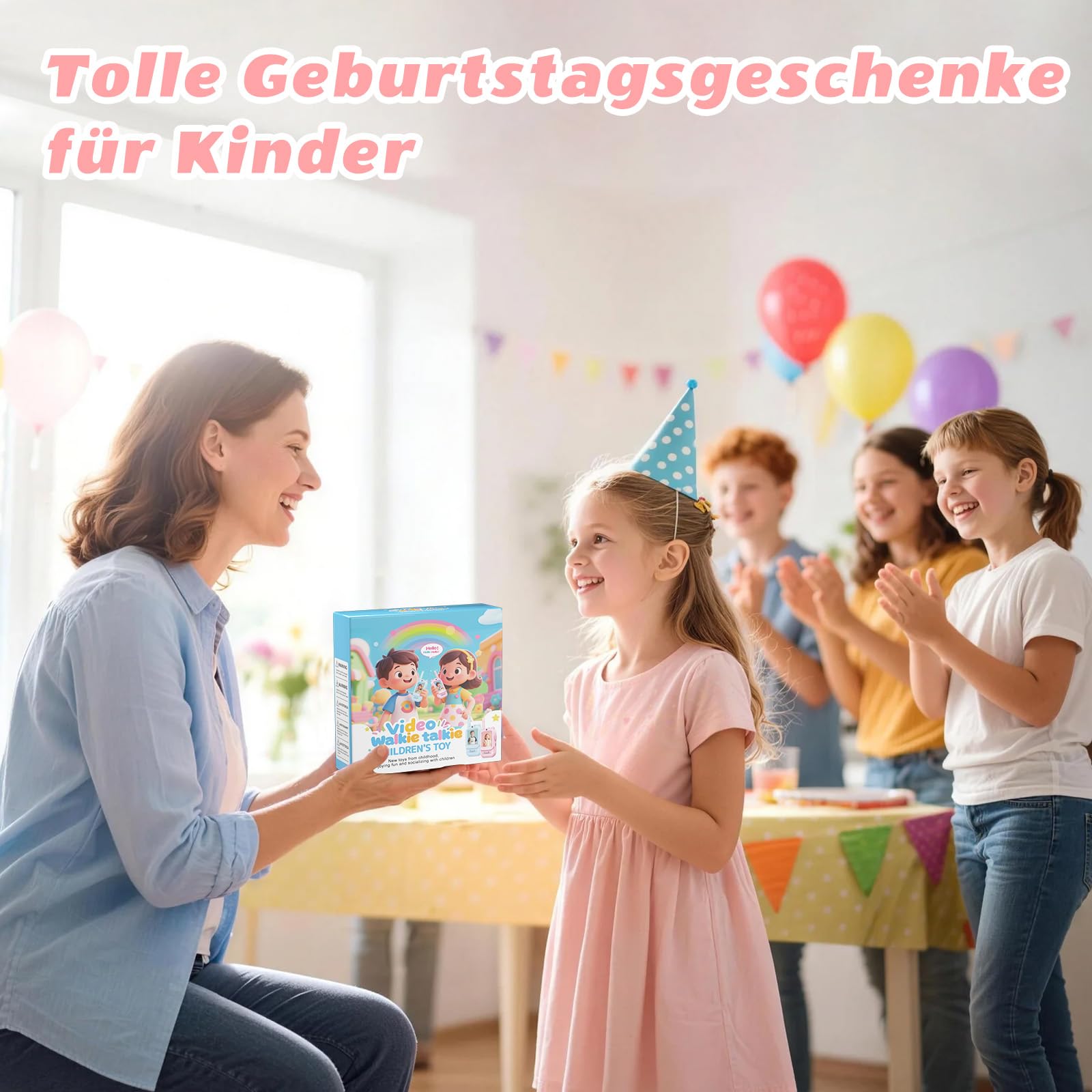 Walkie Talkie Kinder mit Video-Kamera, Mädchen Geschenke 6 7 8 Jahre, Spielzeug für Draußen, Outdoor Spielzeug für Jungen Mädchen ab 4-10 Jahre, Geschenk zu Geburtstag&Weihnachten 2 Stück