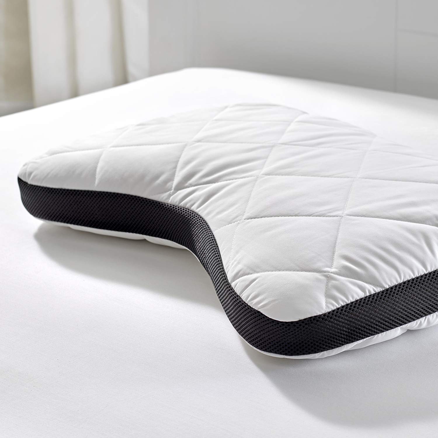 PIKOLIN Home - Almohada Viscoelástica de Hombros Antialérgica | 60x40 cm | Antiácaros e Hipoalergénica | Doble Funda | Firmeza Media | Dormir de Lado o Boca Arriba
