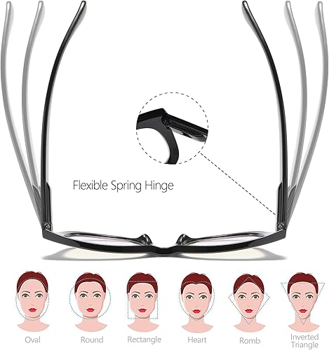 Miniatura 5 de FSRTEP Oprah - Lentes de lectura estilo Stylis con bloqueo de luz azul y bisagra de resorte para mujer